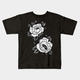 Tattoo Style Flower Print Kids T-Shirt